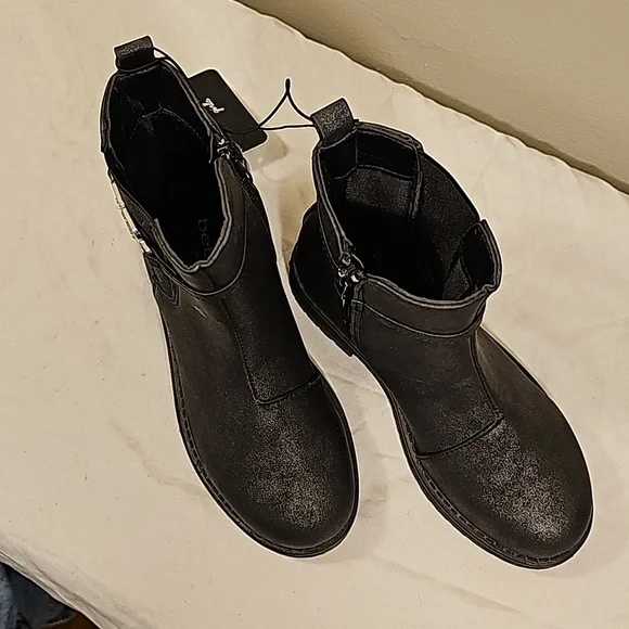 Dress boots stylish booties size 1 / 2 / 13 new black BEBE Girls LOW HEEL - Picture 5 of 9